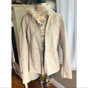 Winlit Buckskin Leather Fur Jacket Size Small